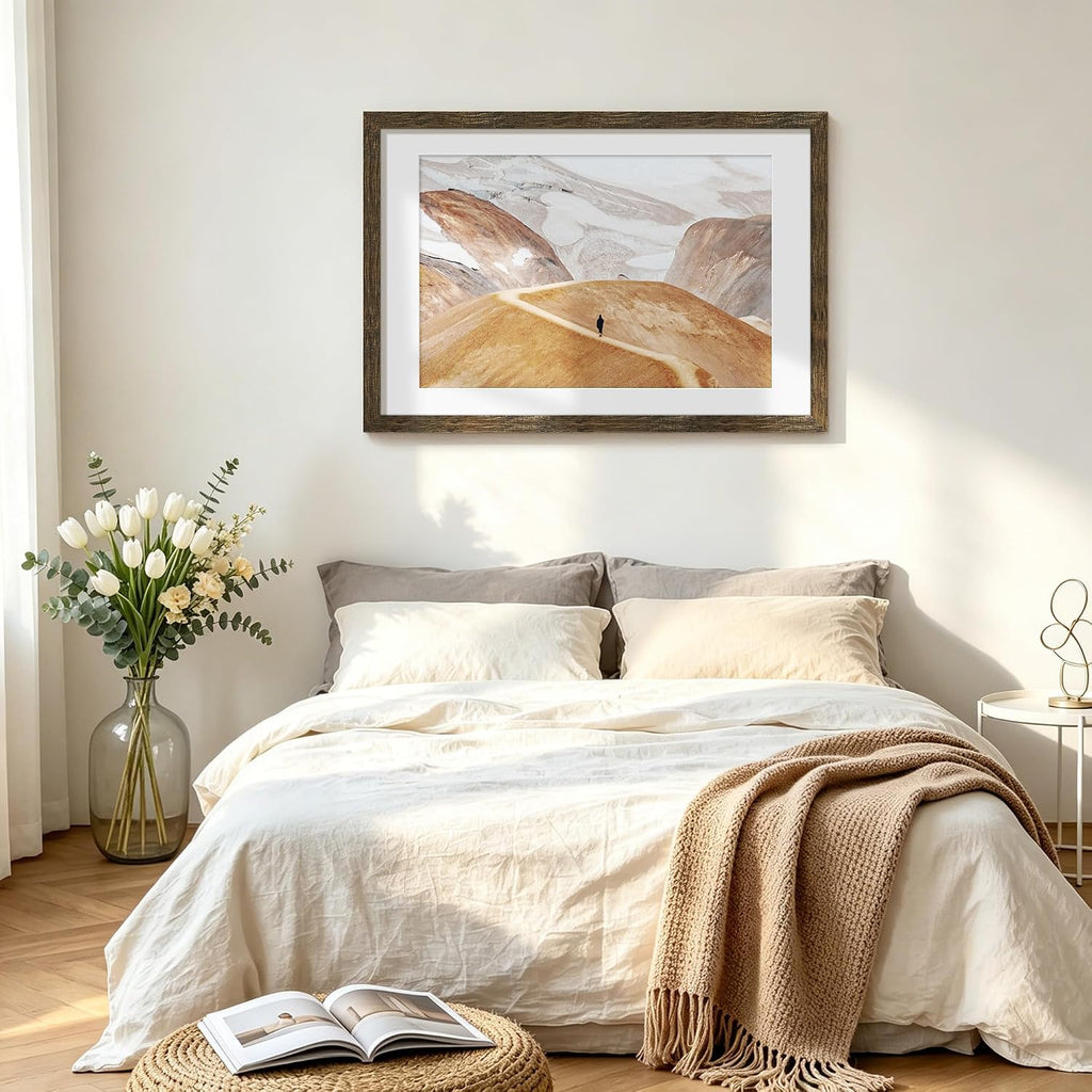 24x36 Rustic Brown Poster Frame, Picture Frame for Wall - Set of 3
