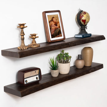 36in Wood Floating Shelves for Wall Mounted, 2Pack|Walnut