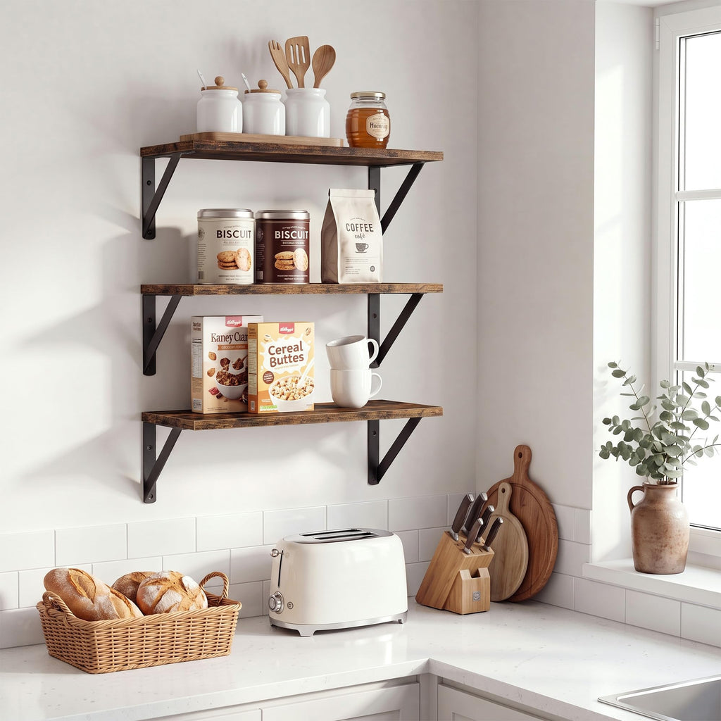 Wall Shelves 24x8 Inch, Set of 3