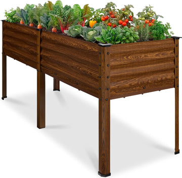 72x24x30in Non Toxic Galvanized Raised Garden Bed, Metal Elevated Planter Box, Vegetable Garden, 100% Non Toxic