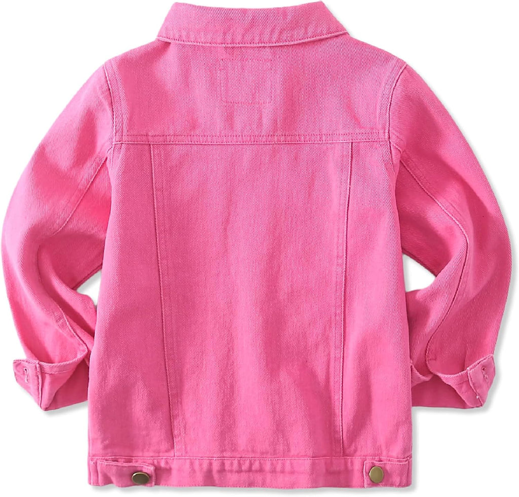 Girls Denim Jacket Classic Jean Coat for Kids & Teens, Casual Outerwear for Spring Fall Lightweight