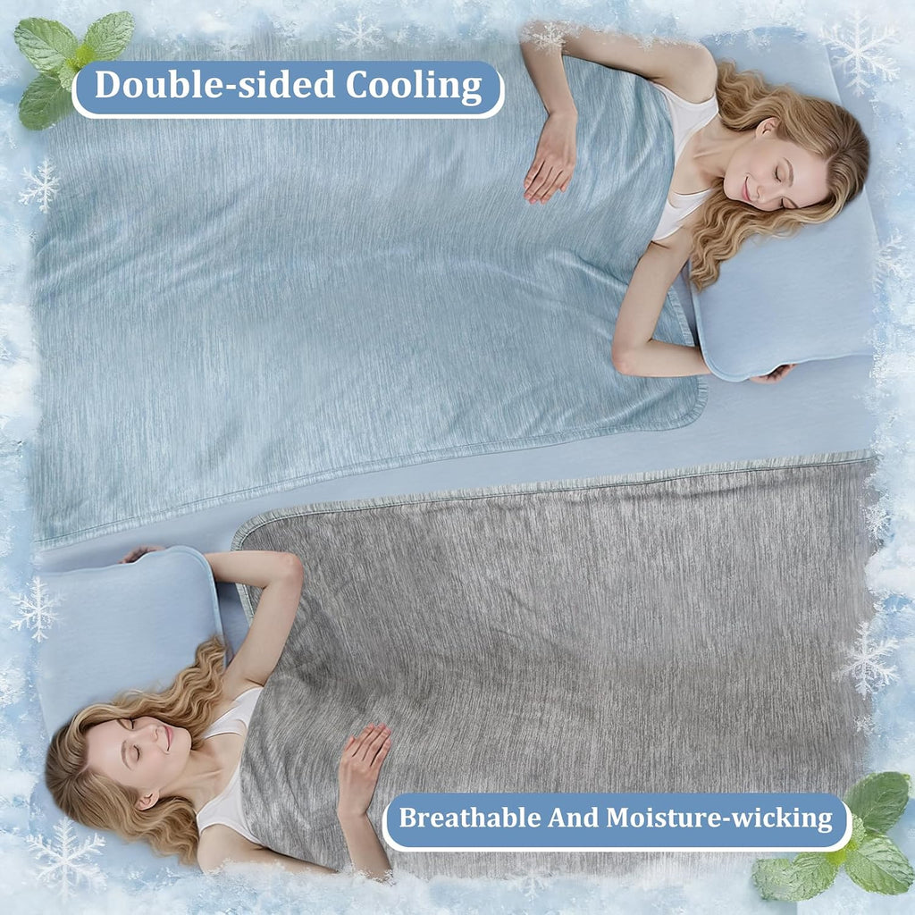 Double-Sided Cooling Blanket, Arc-Chill Q-Max >0.5 Cooling Fiber for Hot Sleepers Night Sweat Relief Lightweight