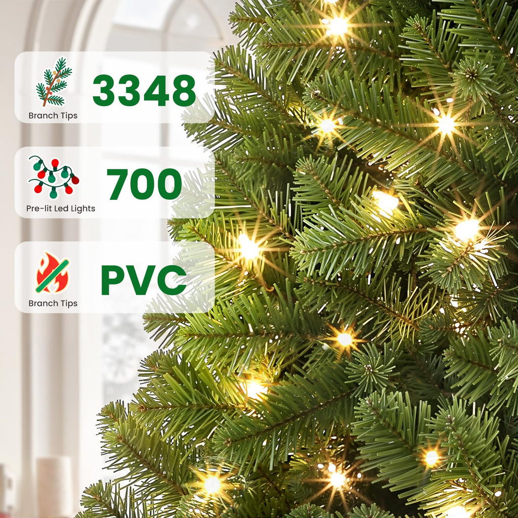 10ft Prelit Artificial Classic Spruce Christmas Tree