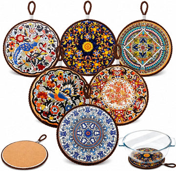 6.7" Trivets for Hot Dishes, Pots and Pans, Heat Resistant - Set of 6