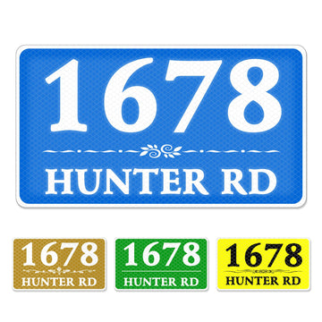 Reflective House Number Sign, Address Number Plaque 12"x8"