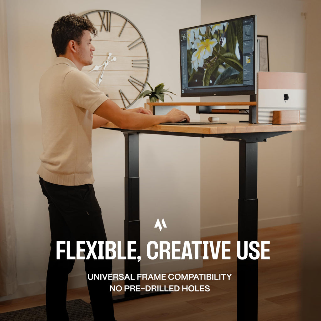 Solid Wood Desk Table Top - Pre-Finished 1.2" Thick Tabletop - Universal Fit for Standing Desks, Countertops &