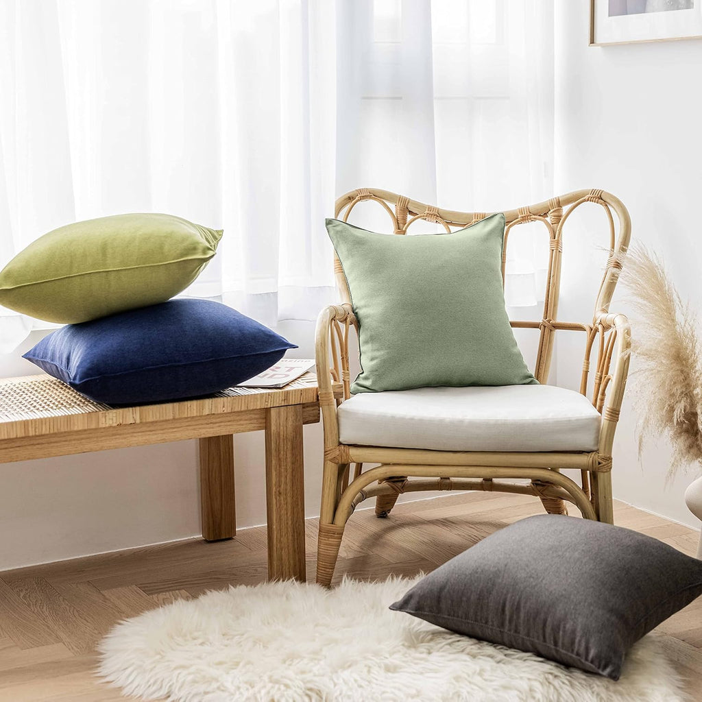 Outdoor Pillows Covers Waterproof Sage Pillow Covers, 18x18 inch, Sage Green Grey