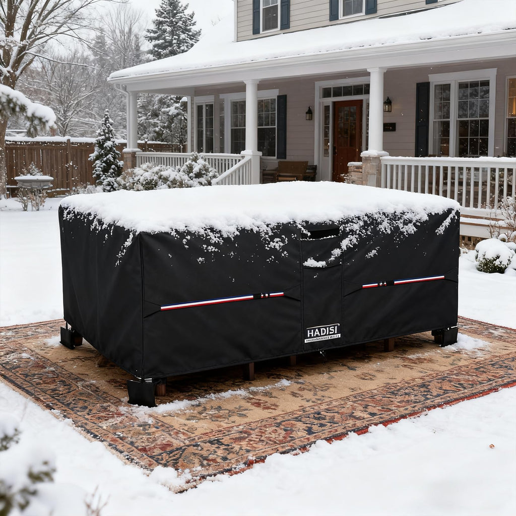 Patio Furniture Covers, Outdoor Furniture Cover Waterproof, 600D Rectangular Patio Heavy Duty Table Cover, Outdoor