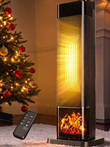 Space Heaters For Indoor Use, 1500W Electric Heaters Large Room with Thermostat, 120°Oscillation, 24H Timer, 3D