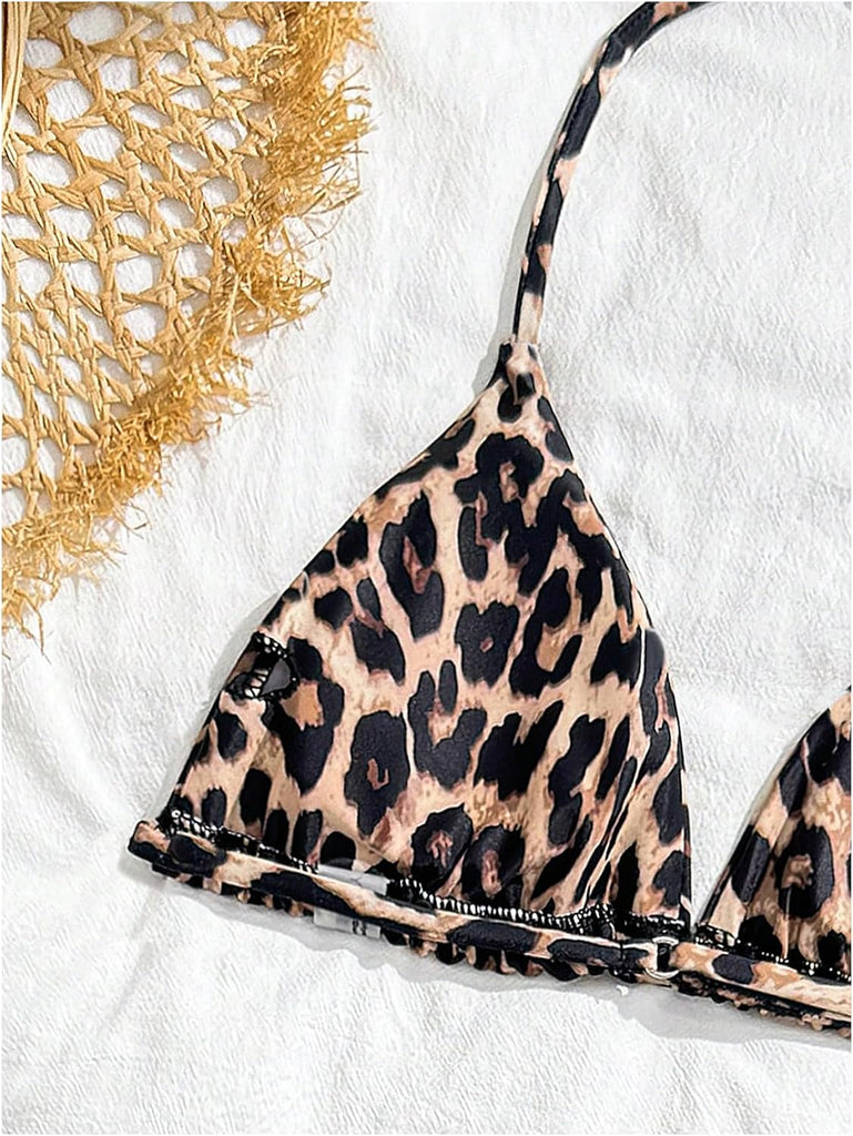 Girl's 3 Piece Swimsuits Cute Halter Triangle Bikini Bathing Suit