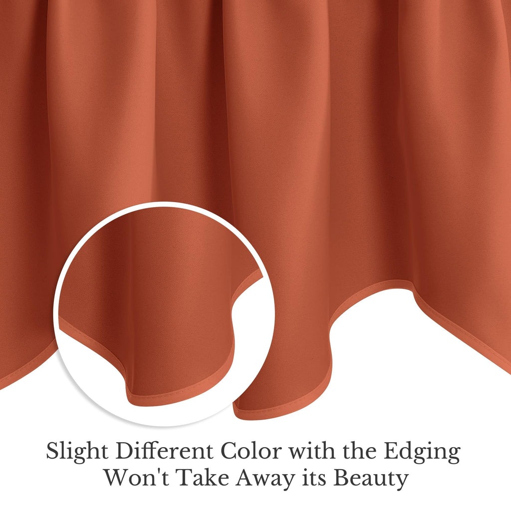 Burnt Orange Blackout Valances for Windows Thermal Insulated