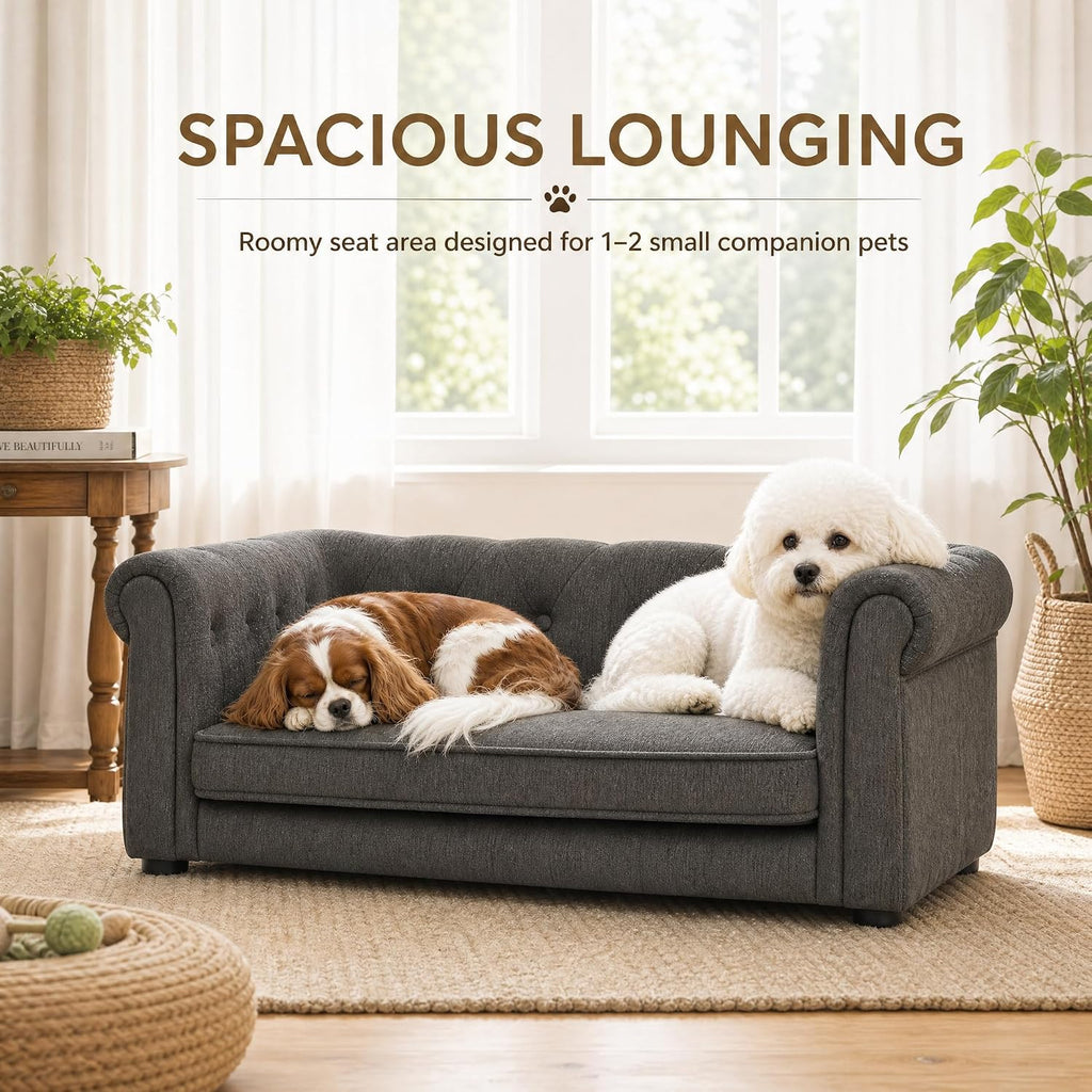 Dog Sofa Couch for Medium Dogs, Memory Foam Pet Couch with Washable Fabric Removable Cushion, Sofa Bed for Medium