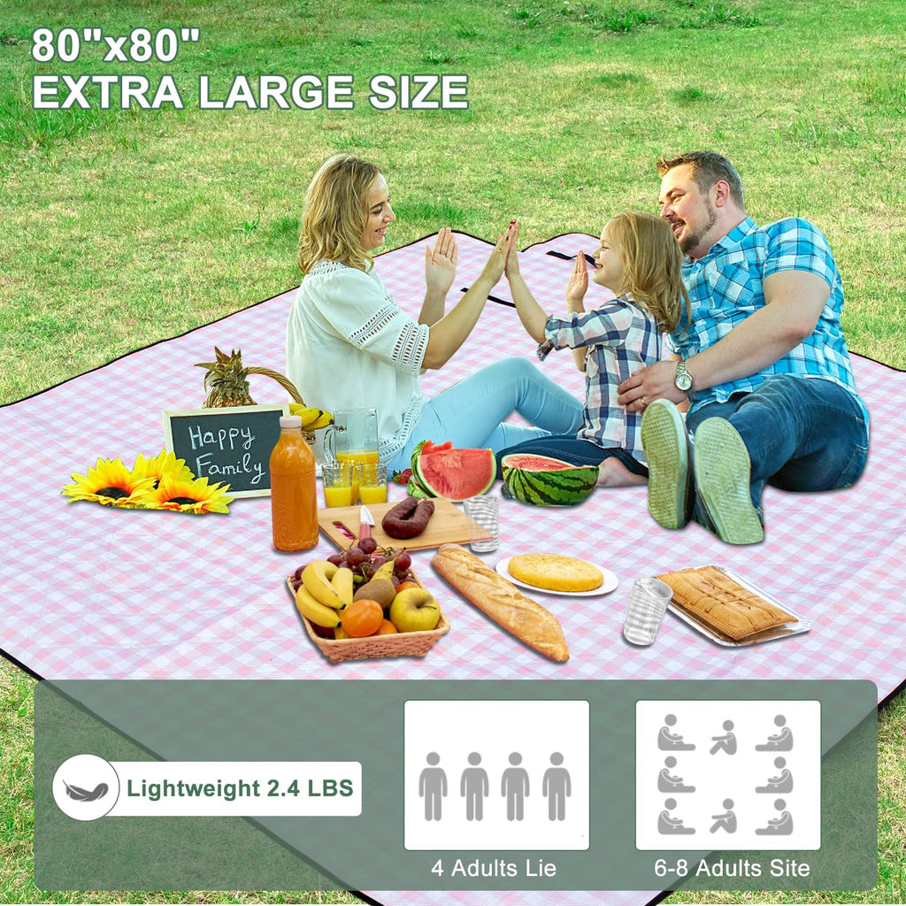 Picnic Blankets Waterproof Sandproof Foldable & Machine Washable, 80''x100'' Extra Large Beach Blankets, Simple