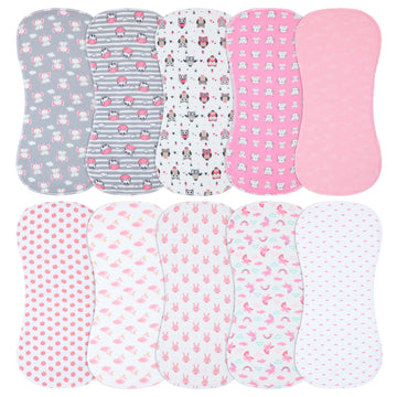 10-Pack Burp Cloths for Baby Boys and Girls - Organic Baby Burp Cloth,Baby Washcloths, Burp Rags, Large Neutral Burp