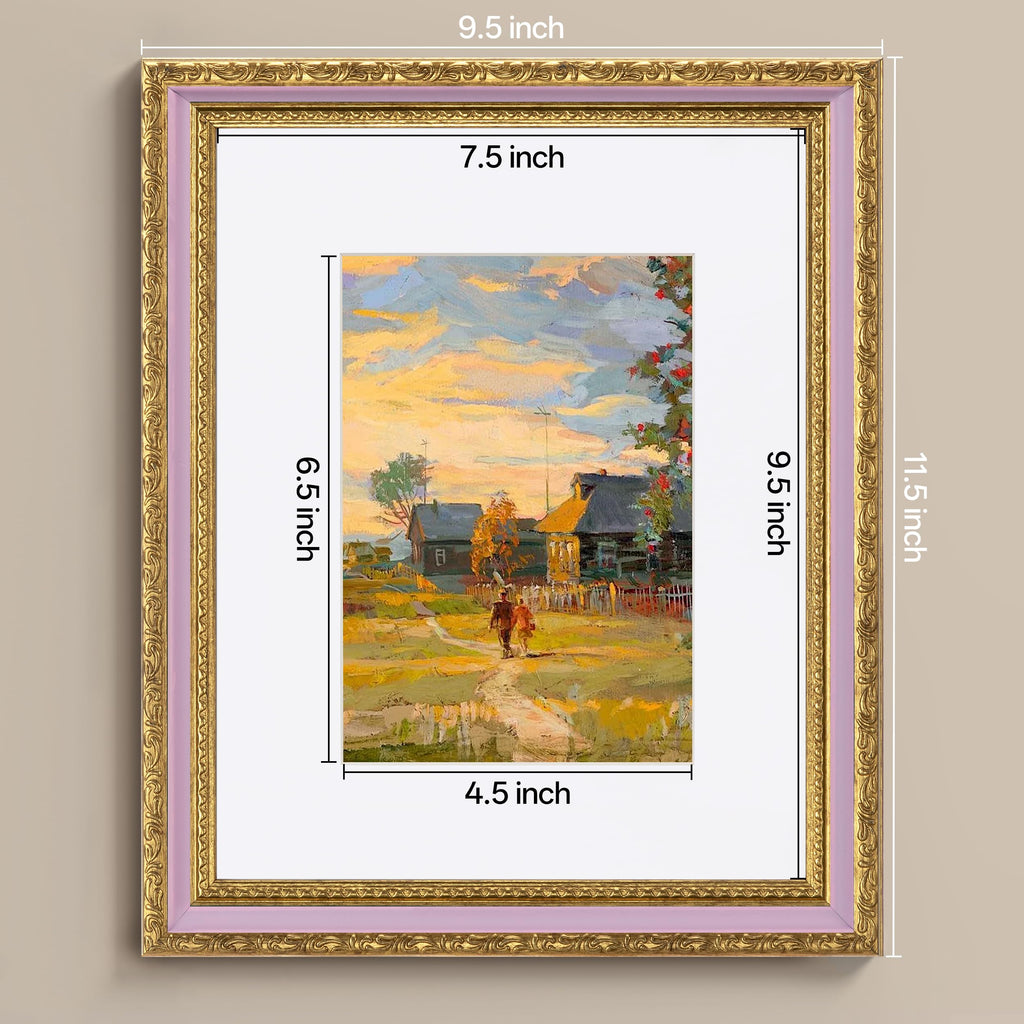 8x10 Vintage Picture Frame, Glass Cover, Pink Gold, 2-Pack