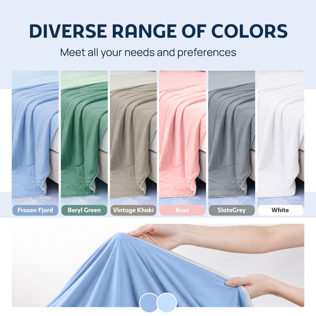 Cool PlusTM Cooling Comforter for Hot Sleepers, Full/Queen | Oeko-TEX Certified Silky Nylon, Lab-Tested