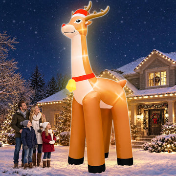 14 FT Super Giant Christmas Inflatables Reindeer Outdoor Decorations
