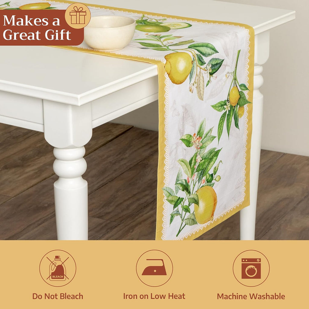 Table Runner 100% Cotton 14.50" x 108" (Single Layer) | Table Runners 108 inches Long Decorative Kitchen Dining Party