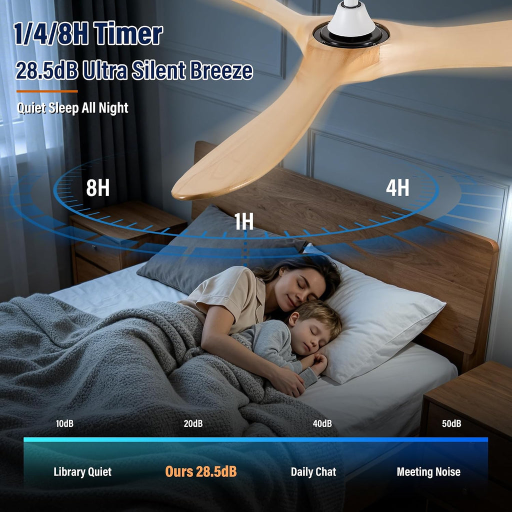 Inspired Maverick Style 52" wood ceiling fan, White