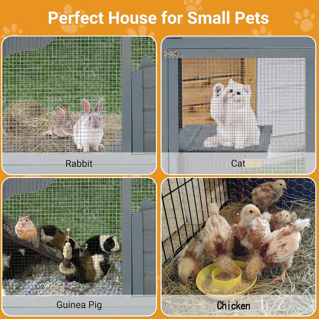 4-Tier 69" H Wooden Cat Enclosure Catio Indoor/Outdoor Cat House