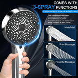 Shower Head, Rain Shower Head with Handheld Spray Combo, 10 Inch Adjustable High Pressure Rainfall Shower Head