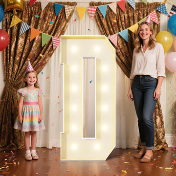 4FT Marquee Letters D Sign, Large Light Up Numbers Party Decoration - Hook and Loop Fastener, No Tools Easy Setup