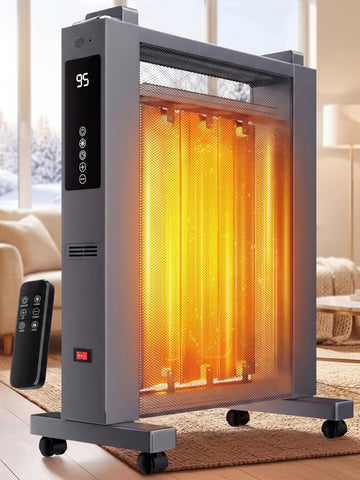 Space Heater, 1500w Heaters for Indoor Use Large Room, Convection Mica Heater with Remote, 12H Timer, ECO Mode, Child