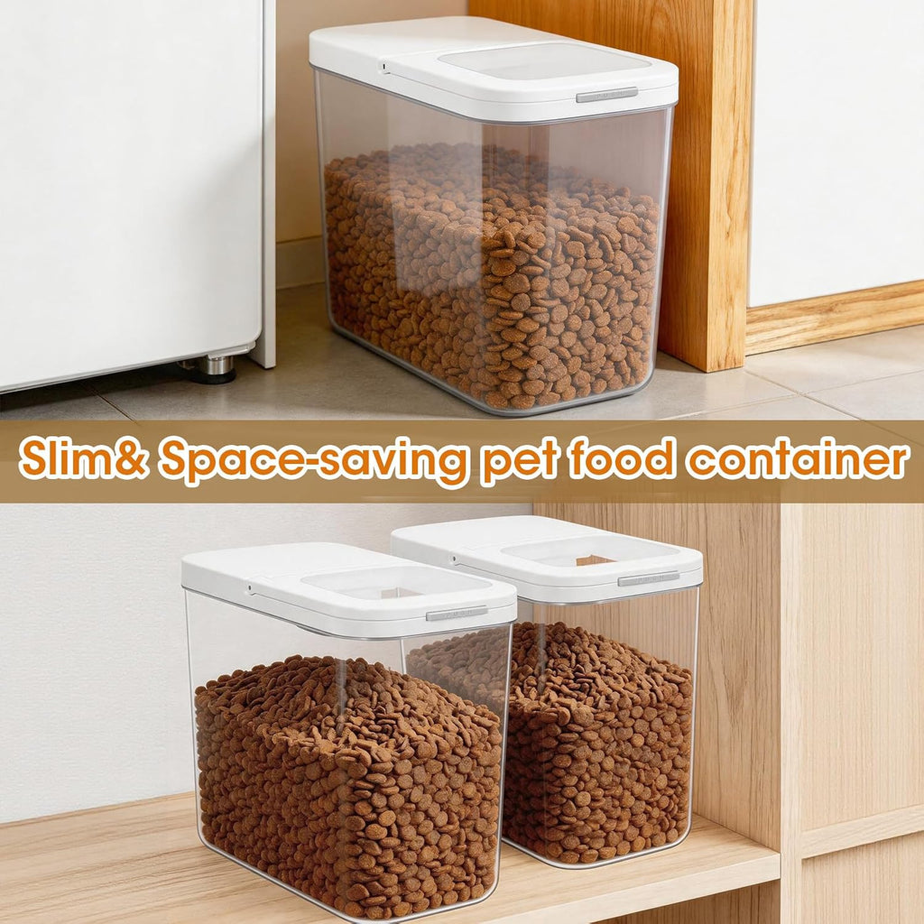 Dog Cat Food Storage Container 12Lbs with Airtight Flip-up Lid, Large Pet Food Dog Treat Container with Scoop