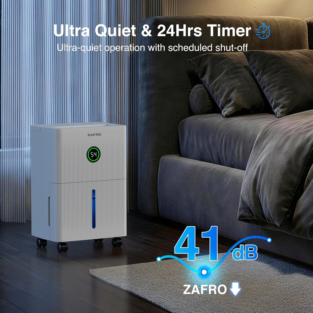 1600 Sq.Ft Dehumidifiers for Home and Basement with Drain Hose, Ultra Quiet 41dB