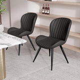 Nalupatio Dining Chairs Set of 2, Modern Dining Room Chairs Comfy Backrest Thick Upholstered Kitchen Chairs 19IN