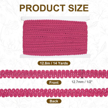 Gimp Braid Trim 1/2" x 14 Yards Polyester, Rose Red