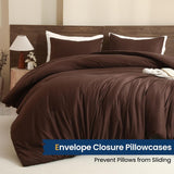 Paxrac Earthy Brown Comforter Queen, Neutral 3 Pieces Comforter Set, Lightweight Solid Bedding Set