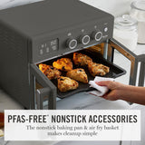 French Door Air Fryer Toaster Oven Combo, 34QT Countertop Convection, 12-in-1, Bake, Broil, Roast, Fits 12” Pizza