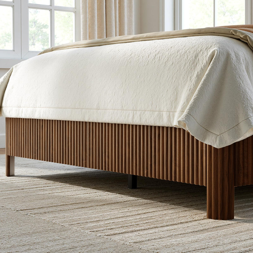 Walnut Queen Bed Frame with Headboard