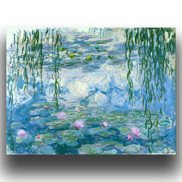Claude Monet Canvas Wall Art - Water Lily Poster - Impressionism Prints Famous Oil Painting - Flowers Pictures
