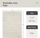Area Rugs 9x12 Living Room - Stain Resistant 9x12 Area Rugs for Living Room, Non Slip Backing Printe