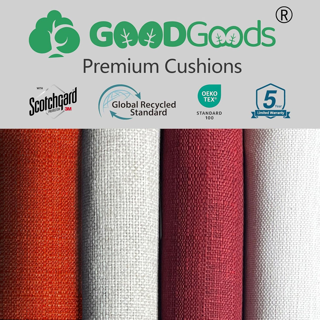 24x24 Outdoor Deep Seat Cushions 2-Pack, 30D Foam, Quarry Red | 30D High-Resilience Foam, Fade-Resistant for 1000+
