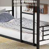 Twin Triple Bunk Bed for 3, bunk Bed for 3 Person, 3 bunk beds for Kids/Adults/Teenagers, Black Split into 3beds