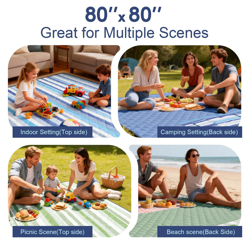 2 in 1 Tote Picnic Blanket Waterproof Outdoor Camping Beach Blanket