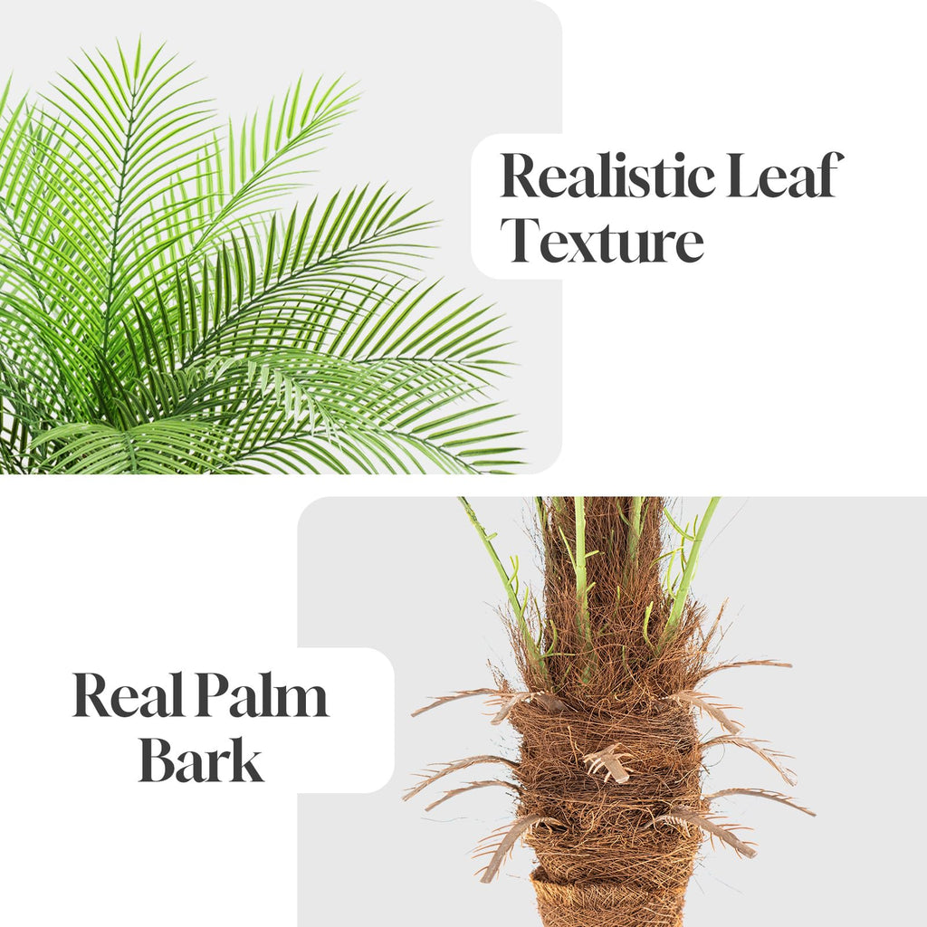 5ft Artificial Phoenix Palm Tree, Tall Faux Palm Plant with 15 Adjustable Leaves, Perfect for Outside Patio