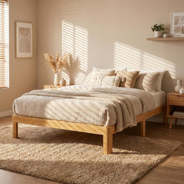 12 inch Bamboo Solid Wood Twin Bed Frame Apartment