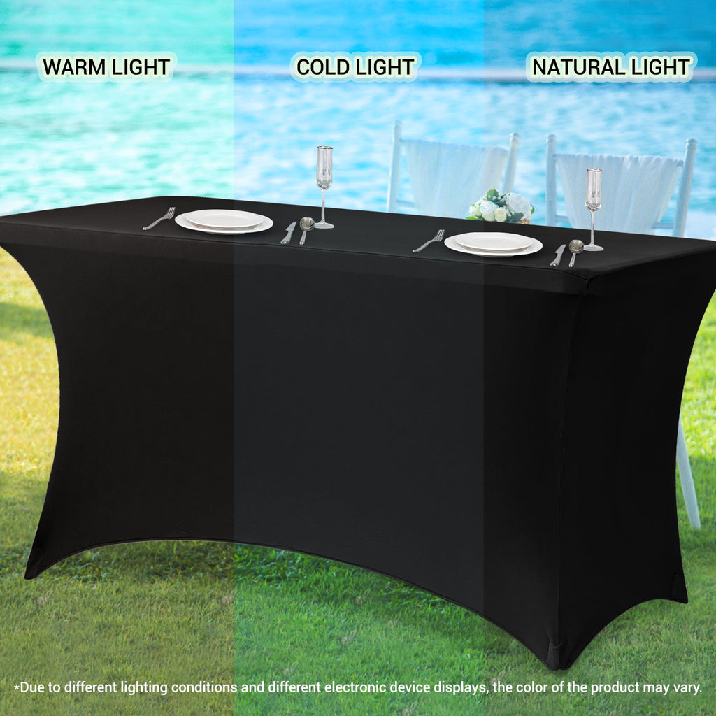 6ft Stretch Spandex Table Cover, 2 Pack, Emerald Green