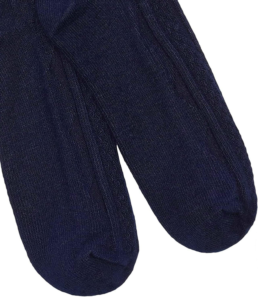 Socks Girls School Uniform Acrylic Cable Knee High 3 Pair Pack