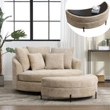 Luxe Oversized Lounge Chair and Ottoman