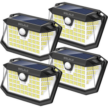 Solar Light Outdoor, Motion Sensor, 188 LED, IP65 Waterproof, 4 Pack