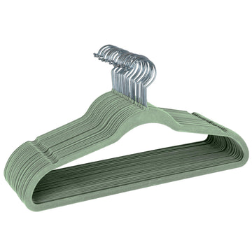 Slim Velvet Clothes Hangers | 100 Pack | Non-Slip | Shirts | Suit | Pants | Dresses | Garments | Closet Storage &