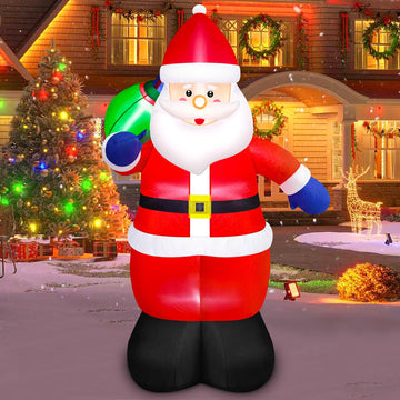 6FT Christmas Inflatable Santa with Bag Blow up Outdoor Decoration