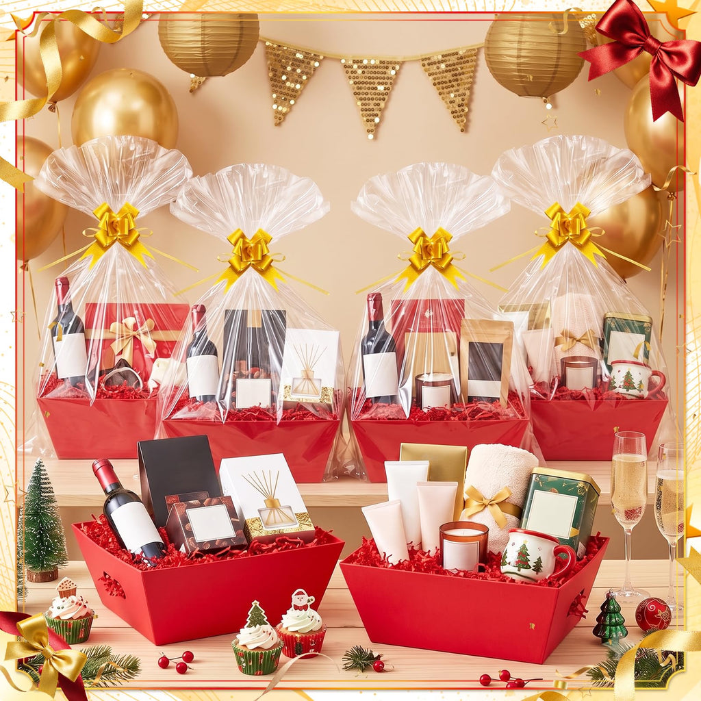 10 PCS Red Christmas Baskets Gift Empty Gift Baskets to Fill