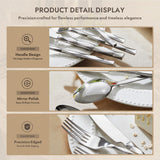 Silverware Set, Luxury 40-Piece Flatware Set for 8, 18/10 Stainless Steel Cutlery Set with Diamond Cut Pattern