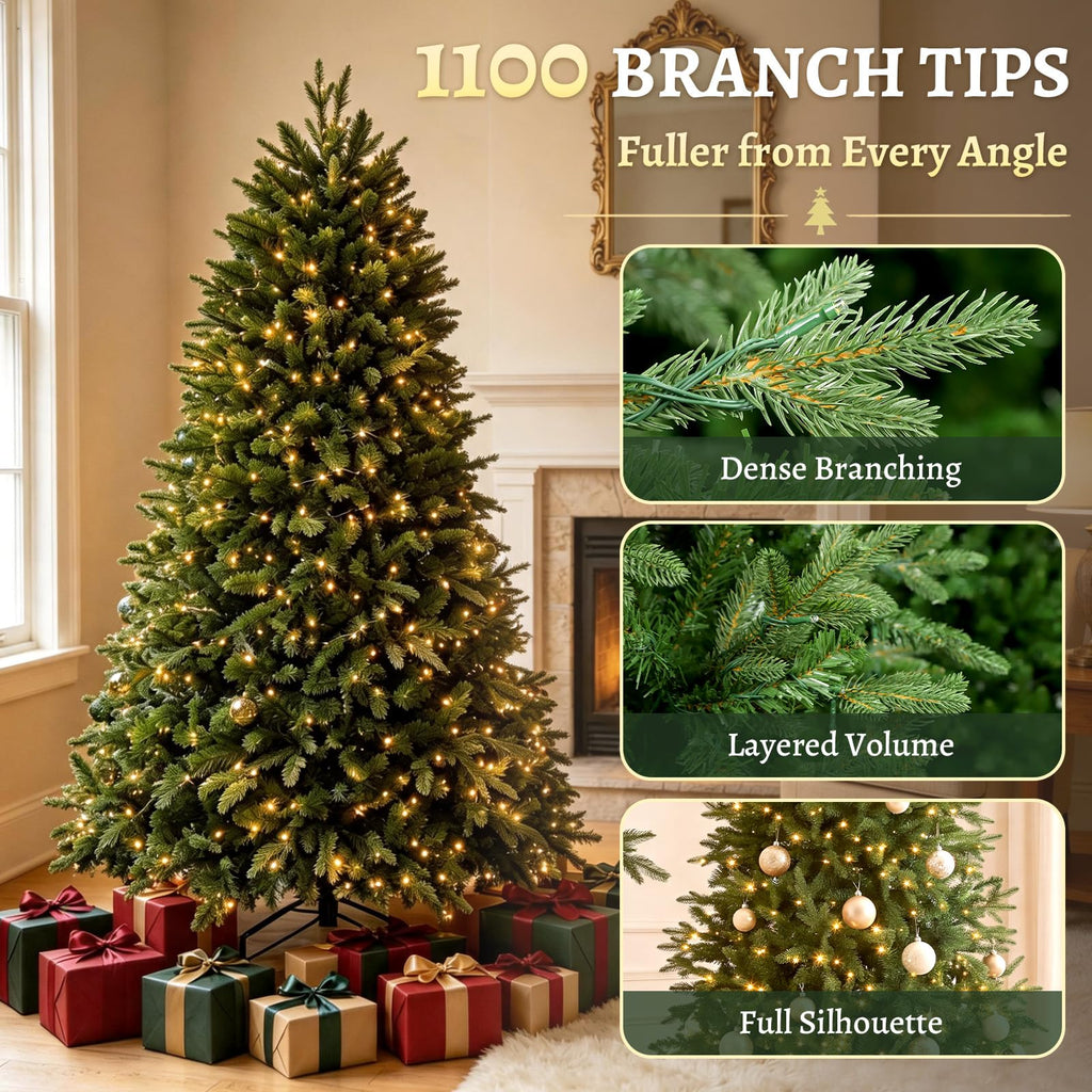 Pre-Lit Christmas Tree with 620 LEDs, 6.5 FT